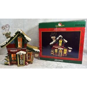 Vintage Kurt S. Adler Snowtown Village Lighted Claus & Co Workshop Tested